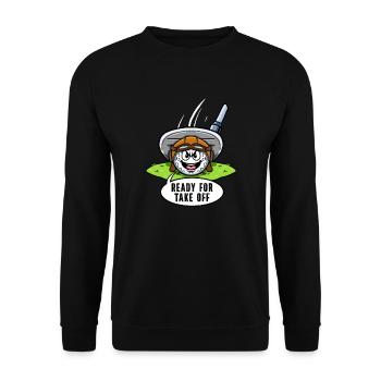Golf Player Golf With Aviator Cap Golf Court - Unisex Sweatshirt - black - Front - Alina (178cm) & Michal (187cm)