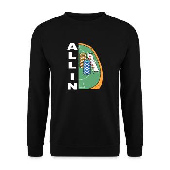 Joueur de poker 7 et 2 cartes de poker All In Poker - Sweat-shirt Unisexe - noir - Devant - Alina (178cm) & Michal (187cm)