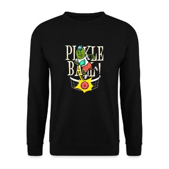Pickle als Gurkenspieler Pickleball - Unisex Pullover - Schwarz - Vorne - Alina (178cm) & Michal (187cm)
