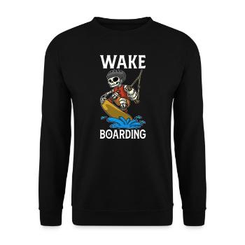 Wakeboarder Skeleton sur le wakeboard - Sweat-shirt Unisexe - noir - Devant - Alina (178cm) & Michal (187cm)