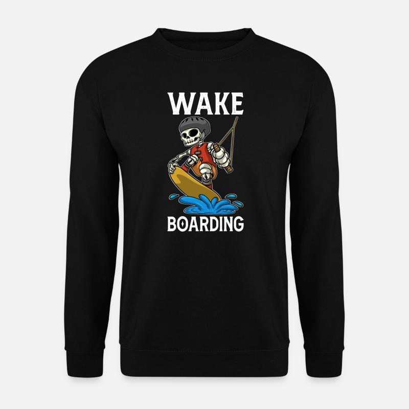 Wakeboarder Skeleton sur le wakeboard - Sweat-shirt Unisexe - noir
