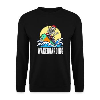 Wakeboarder Skeleton sur le wakeboard - Sweat-shirt Unisexe - noir - Devant - Alina (178cm) & Michal (187cm)
