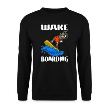 Wakeboarder Skeleton sur le wakeboard - Sweat-shirt Unisexe - noir - Devant - Alina (178cm) & Michal (187cm)