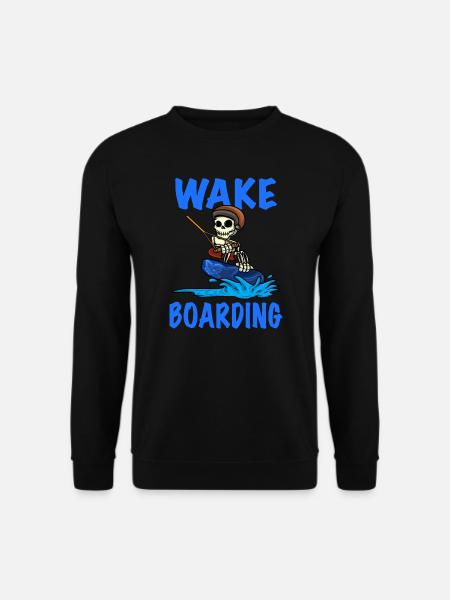 Wakeboarder Skelett auf dem Wakeboarden - Unisex Pullover - Schwarz
