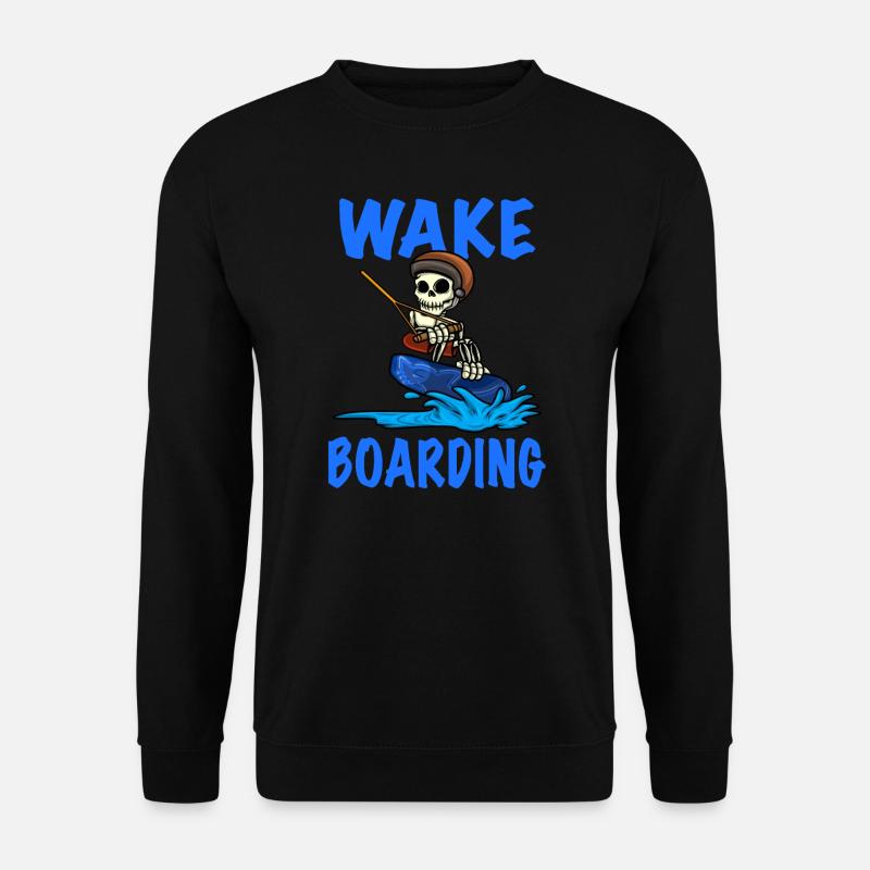 Wakeboarder Skeleton On The Wakeboarding - Unisex Sweatshirt - black