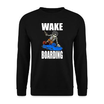 Wakeboarder Skeleton sur le wakeboard - Sweat-shirt Unisexe - noir - Devant - Alina (178cm) & Michal (187cm)
