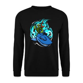 Le requin nage avec la tortue et le crabe - Sweat-shirt Unisexe - noir - Devant - Alina (178cm) & Michal (187cm)