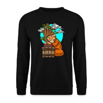 Miniature Trees Bonsai Middle Finger - Unisex Sweatshirt - black - Front - Alina (178cm) & Michal (187cm)