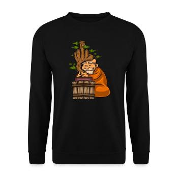 Miniature Trees Bonsai Middle Finger - Unisex Sweatshirt - black - Front - Alina (178cm) & Michal (187cm)