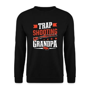 Shooting Grandpa Clay Skeet Shooting - Unisex Sweatshirt - black - Front - Alina (178cm) & Michal (187cm)