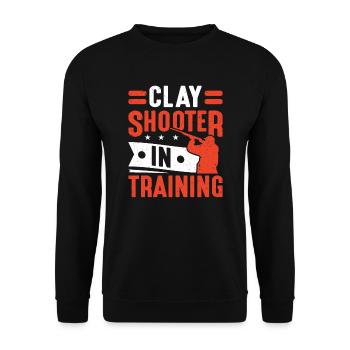 Clay Shooter In Training Clay Skeet Shooting - Unisex Sweatshirt - black - Front - Alina (178cm) & Michal (187cm)