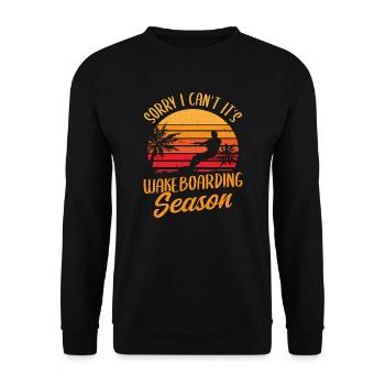 Désolé je ne peux pas c’est wakeboard saison Wakeboard - Sweat-shirt Unisexe - noir - Devant - Alina (178cm) & Michal (187cm)