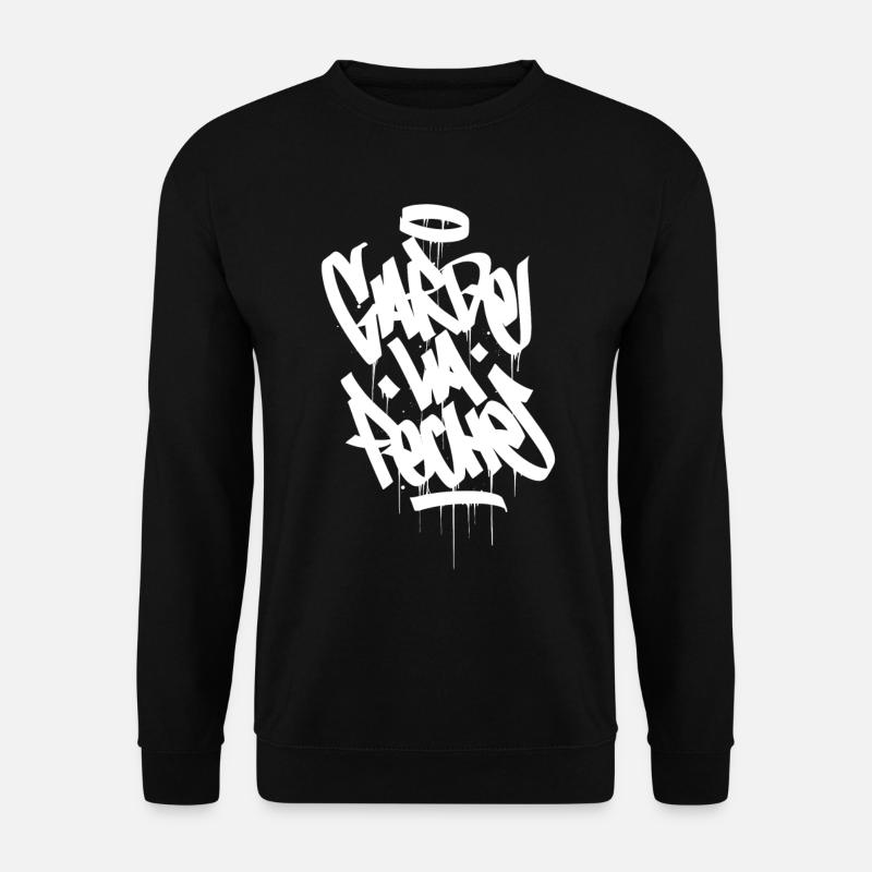 garde la peche blanc - Sweat-shirt Unisexe - noir