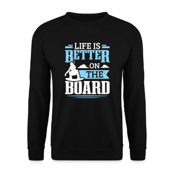 La vie est meilleure sur le wakeboard wakeboard - Sweat-shirt Unisexe - noir - Devant - Alina (178cm) & Michal (187cm)