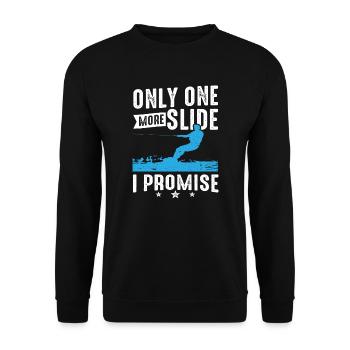 Nur noch eine Rutsche verspreche ich Wakeboarden - Unisex Pullover - Schwarz - Vorne - Alina (178cm) & Michal (187cm)