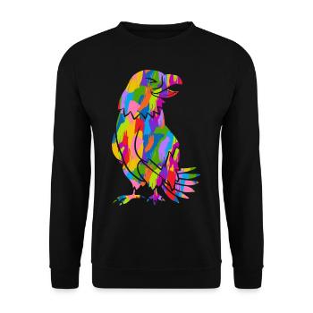 Eagle Colorful Vintage Rainbow Retro Bird - Unisex Sweatshirt - black - Front - Alina (178cm) & Michal (187cm)