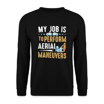 My Job Is To Perform Aerial Maneuvers Wakeboarding - Unisex Sweatshirt - black - Front - Alina (178cm) & Michal (187cm)