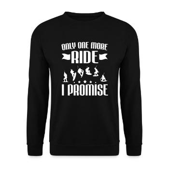 Nur noch eine Fahrt Ich verspreche Wakeboarden - Unisex Pullover - Schwarz - Vorne - Alina (178cm) & Michal (187cm)