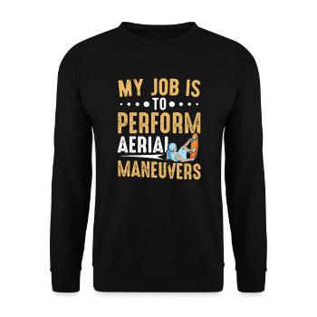 Job Is To Perform Aerial Maneuvers Wakeboarding - Unisex Sweatshirt - black - Front - Alina (178cm) & Michal (187cm)
