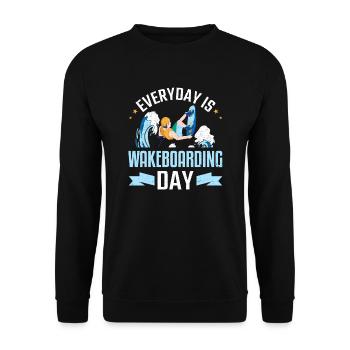 Everyday Is Wakeboarding Day Wakeboard Wakeboarder - Sweat-shirt Unisexe - noir - Devant - Alina (178cm) & Michal (187cm)