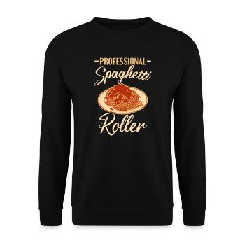 Italian Food Profeesional Spaghetti Roller Pasta - Unisex Pullover - Schwarz - Vorne - Alina (178cm) & Michal (187cm)