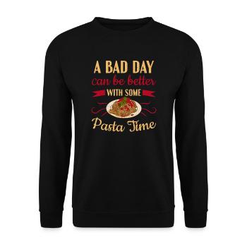 A Bad Day Can Be Better With Some Pasta Time Pasta - Unisex Sweatshirt - black - Front - Alina (178cm) & Michal (187cm)