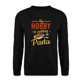 Italian Food My Hobby Is Eating Pasta - Unisex Sweatshirt - black - Front - Alina (178cm) & Michal (187cm)