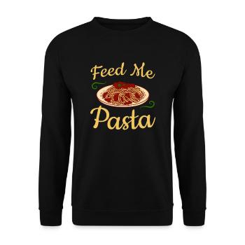 Italian Food Feed Me Pasta - Unisex Sweatshirt - black - Front - Alina (178cm) & Michal (187cm)