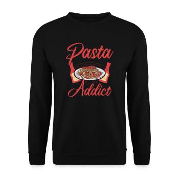 Italian Food Pasta Addict - Unisex Sweatshirt - black - Front - Alina (178cm) & Michal (187cm)
