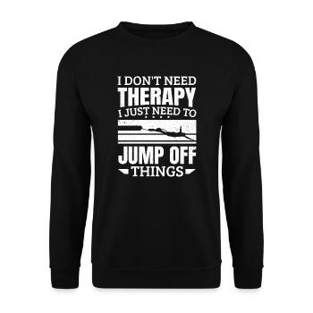 Ich muss nur von den Dingen Bungee-Jumping springen - Unisex Pullover - Schwarz - Vorne - Alina (178cm) & Michal (187cm)