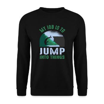 Mon travail est de sauter dans les choses Cliff Jumping - Sweat-shirt Unisexe - noir - Devant - Alina (178cm) & Michal (187cm)