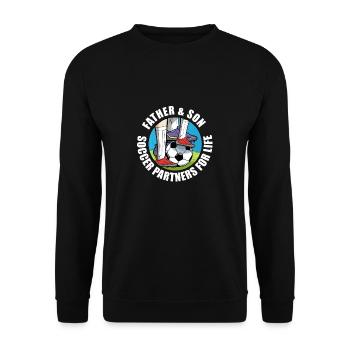 Fußballspieler Vater und Sohn Fußballpartner Fußball Fußball - Unisex Pullover - Schwarz - Vorne - Alina (178cm) & Michal (187cm)