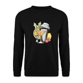 Barman Vintage Mix Cocktail Barkeeper - Sweat-shirt Unisexe - noir - Devant - Alina (178cm) & Michal (187cm)