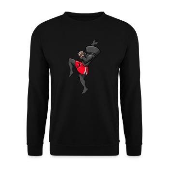 Martial Arts Kickboxer Chess Piece Kickboxing - Unisex Sweatshirt - black - Front - Alina (178cm) & Michal (187cm)