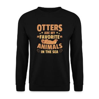 Les loutres sont mes animaux préférés dans la loutre de mer - Sweat-shirt Unisexe - noir - Devant - Alina (178cm) & Michal (187cm)