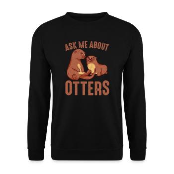 Posez-moi des questions sur les loutres - Sweat-shirt Unisexe - noir - Devant - Alina (178cm) & Michal (187cm)