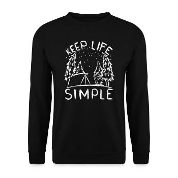 Camper Campingplatz Camp Keep Life Simple Camping - Unisex Pullover - Schwarz - Vorne - Alina (178cm) & Michal (187cm)
