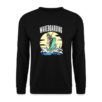 Wakeboard Squelette Wakeboarder Wakeboard - Sweat-shirt Unisexe - noir - Devant - Alina (178cm) & Michal (187cm)