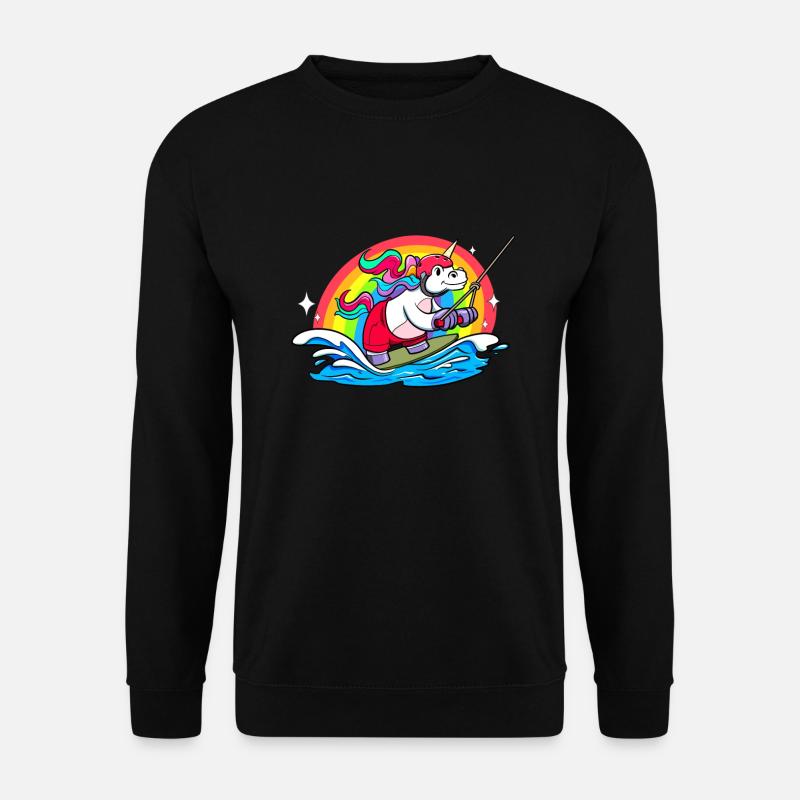 Wakeboarding Einhorn Wakeboarder Wakeboard - Unisex Pullover - Schwarz