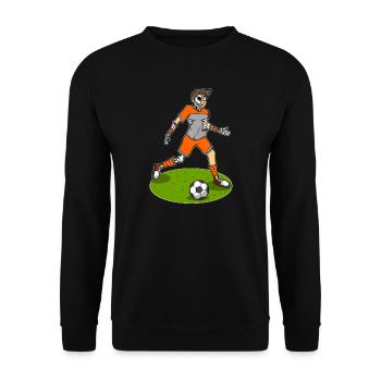 Soccer Player Skeleton Soccer - Unisex Sweatshirt - black - Front - Alina (178cm) & Michal (187cm)