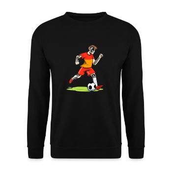 Soccer Player Skeleton Soccer - Unisex Sweatshirt - black - Front - Alina (178cm) & Michal (187cm)