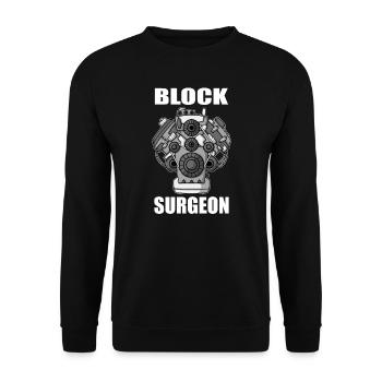 Engine Block Surgeon Car Mechanic - Unisex Sweatshirt - black - Front - Alina (178cm) & Michal (187cm)
