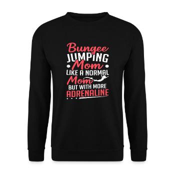 Bungee Jumping Mom Adrenaline Bungee Jumping - Unisex Sweatshirt - black - Front - Alina (178cm) & Michal (187cm)
