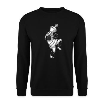Martial Arts Kickboxer Chess Piece Kickboxing - Unisex Sweatshirt - black - Front - Alina (178cm) & Michal (187cm)