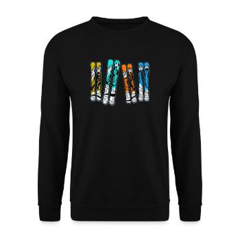 Skifahren Ski Ski Ski Winter Sport Ski - Unisex Pullover - Schwarz - Vorne - Alina (178cm) & Michal (187cm)