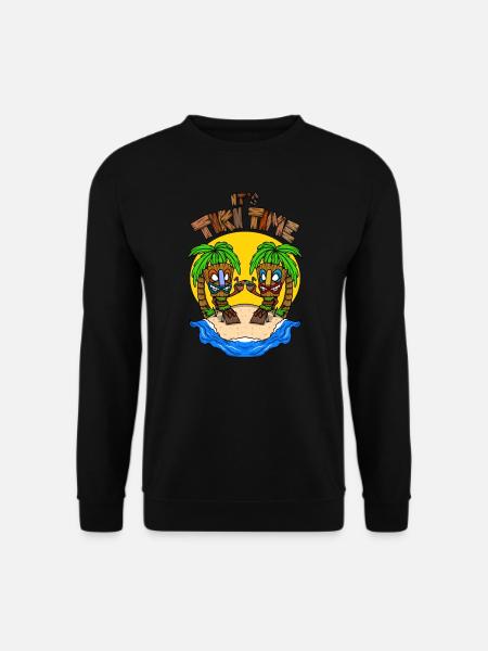 C’est Tiki Time Head Tiki Hawaiian Hawaii Luau - Sweat-shirt Unisexe - noir