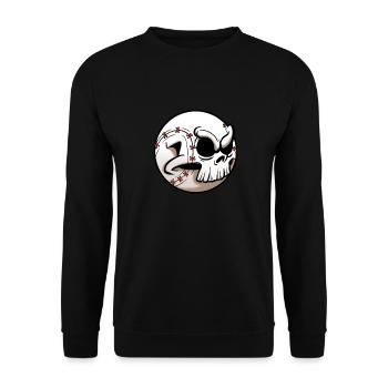 Baseball Player Skeleon Head Skull Baseball - Unisex Sweatshirt - black - Front - Alina (178cm) & Michal (187cm)