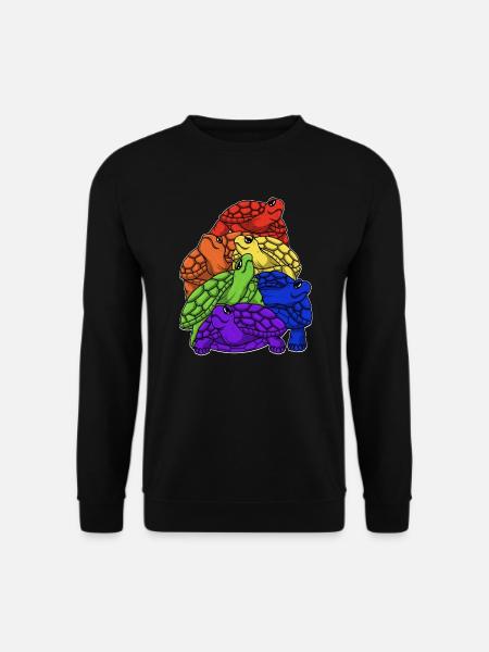 Turtle Stack LGBTQ Gay Pride Regenbogenflagge LGBT - Unisex Pullover - Schwarz