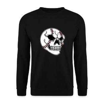 Baseball Player Skeleon Head Skull Baseball - Unisex Sweatshirt - black - Front - Alina (178cm) & Michal (187cm)