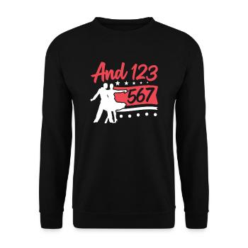 Salsa Tänzerin Latin Dancing und 123 567 Salsa - Unisex Pullover - Schwarz - Vorne - Alina (178cm) & Michal (187cm)